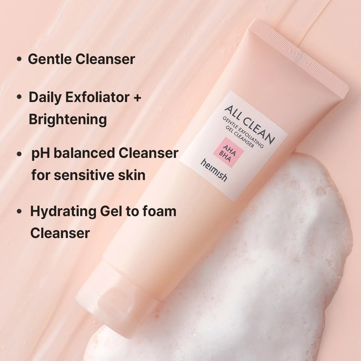 exfoliating gel cleanser, peeling gel face wash, Korean skincare cleanser, gentle exfoliator, face exfoliating gel, sensitive skin cleanser, Heimish All Clean, glowing skin cleanser, deep cleansing gel  - Makeup Stash Pakistan