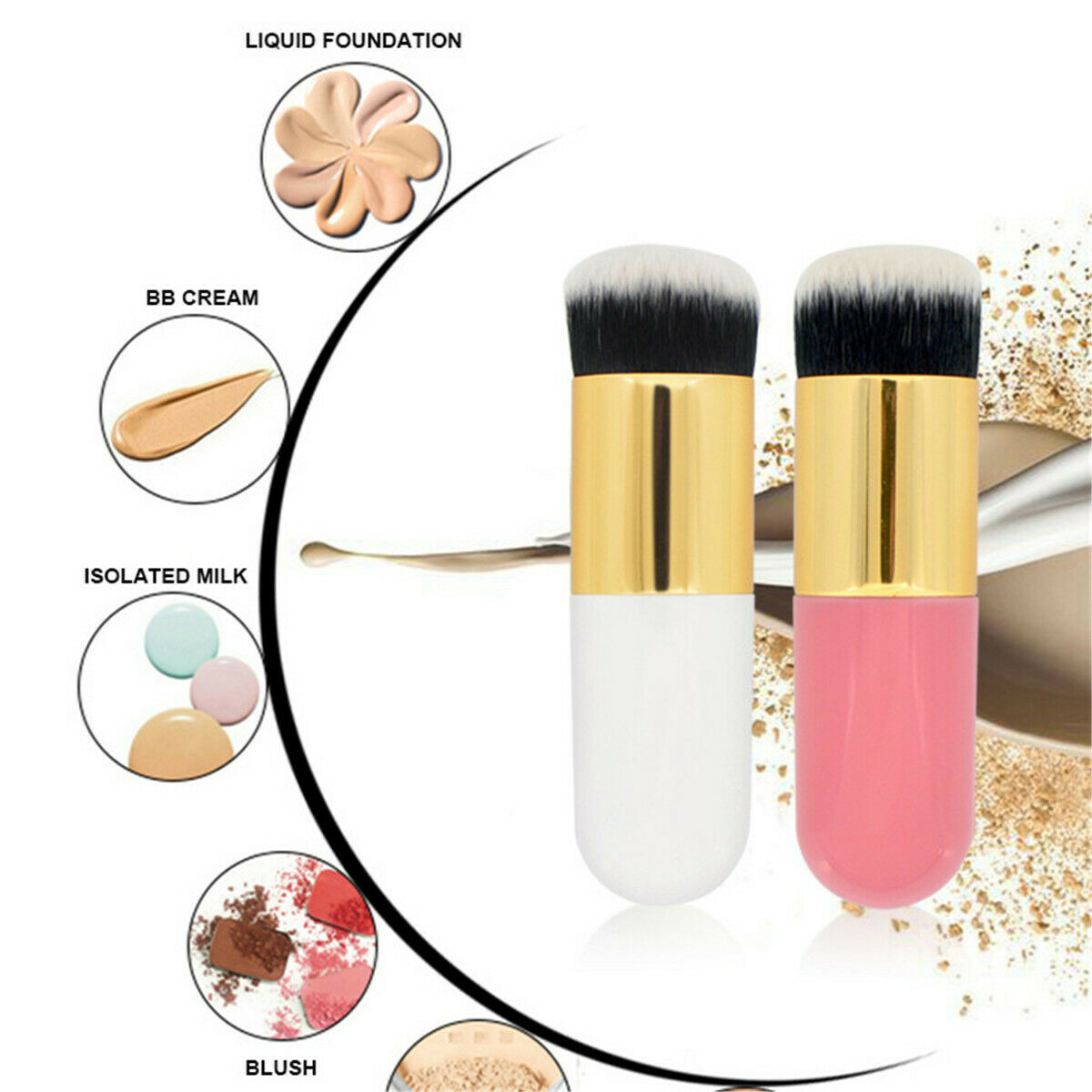 Bronson Professional Fat Brush For Foundation, Face Powder And Blush (Multi-Color) - Makeup Stash Pakistan