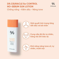 Dr. Ceuracle - 5a Control No Sebum Sun Lotion SPF50+PA++++ 50ml - Makeup Stash Pakistan
