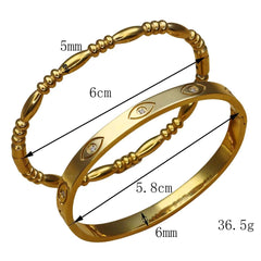 xiyilov bangles, gold plated bangles women, stainless steel bracelets women, stackable bangles, elegant bangle set, luxury fashion jewelry, women bangles - Makeupstashpk