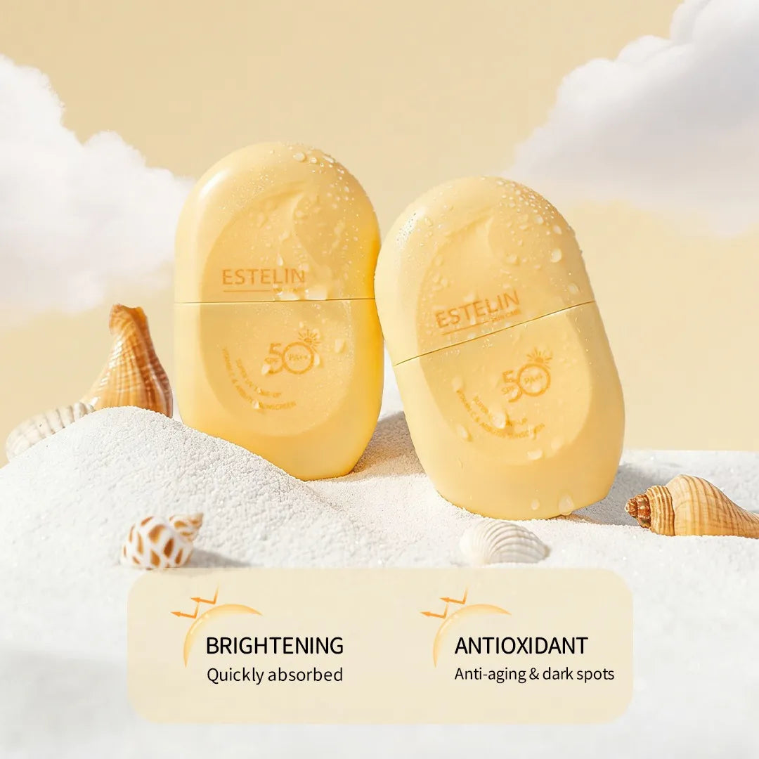 Estelin, Estelin Sunscreen, Estelin Super UV Sunscreen, Tone Up Sunscreen, Tone-Up Sunscreen, Vitamin C Sunscreen, Arbutin Sunscreen, Vitamin C & Arbutin, Face Sunscreen, Facial Sunscreen, UV Protection - Makeupstashpk