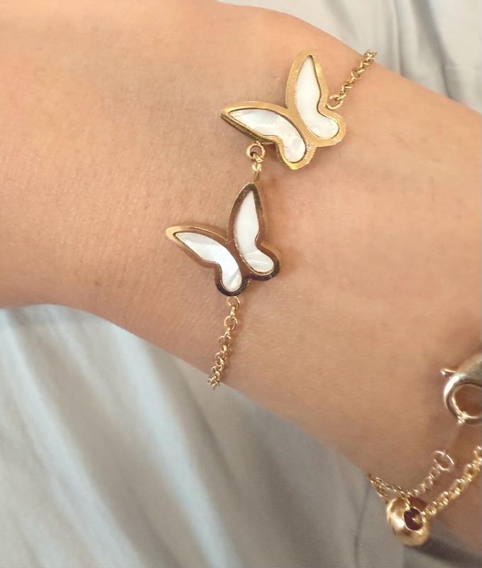 butterfly bracelet women, seashell bracelet, gold bracelet women, elegant bracelet, nature inspired jewelry, butterfly jewelry, dainty bracelet, women fashion jewelry - Makeup Stash Pakistan