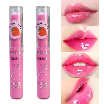 Strawberry Lip Balm  , Color lip , Soft , Hydrating , Moisturizing, natural pink tint , Makeupstashpk