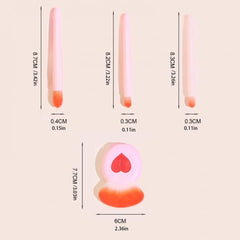 Mini Heart Makeup Brush Set, cute makeup brushes, portable makeup brush set, mini beauty brushes, heart makeup brushes, soft bristle makeup brushes, travel makeup brushes - Makeupstashpk