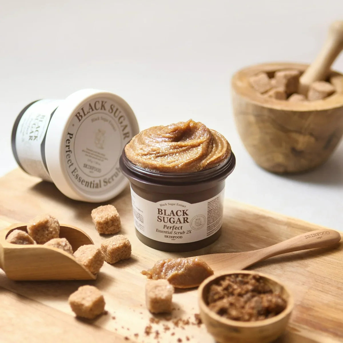 korean face scrub, exfoliating scrub, black sugar exfoliator, skinfood scrub 2x, face exfoliator for glowing skin, k beauty exfoliator, pore cleansing scrub, smooth skin treatment - Makeup Stash Pakistan