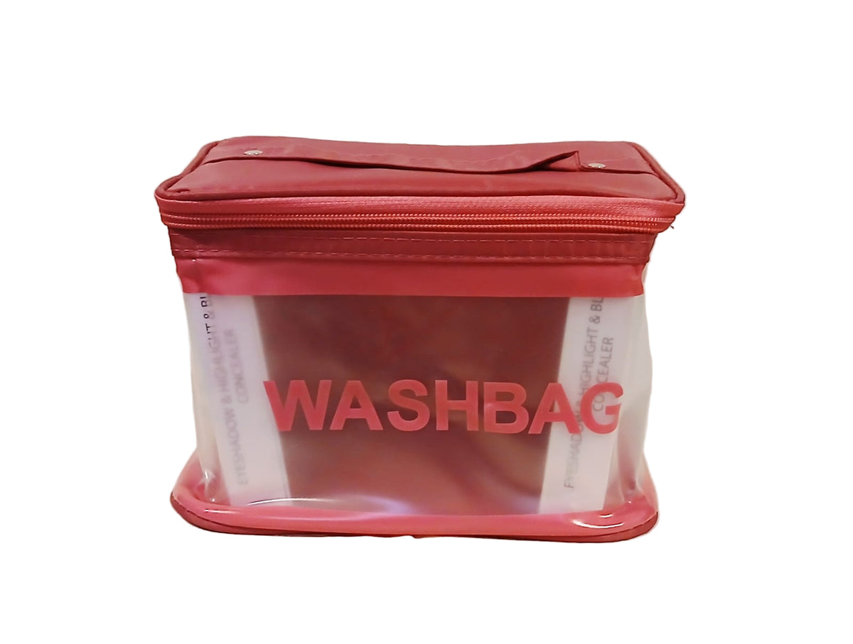  Wash Bag Cosmetic Bag PVC Travel Organizer,Toiletry,Makeup Storage Wash Case with handle - Makeup Stash Pakistan