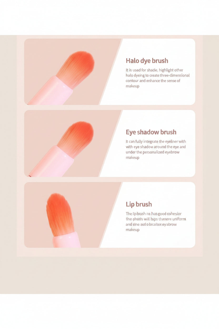 Mini Heart Makeup Brush Set, cute makeup brushes, portable makeup brush set, mini beauty brushes, heart makeup brushes, soft bristle makeup brushes, travel makeup brushes - Makeupstashpk