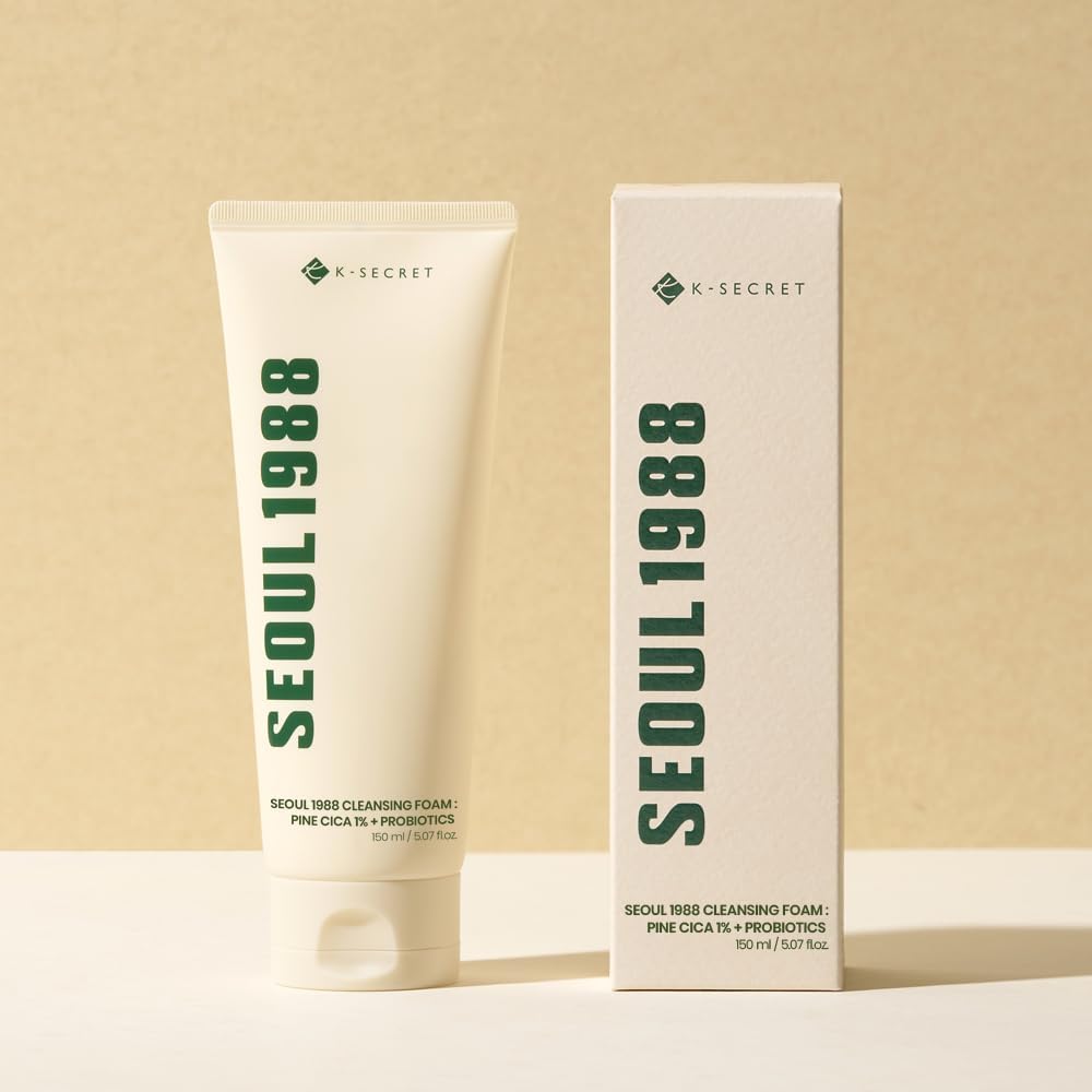 K-Secret - Seoul 1988 Pine Cica 1% + Probiotics Cleansing Foam 150ml - Makeup Stash Pakistan