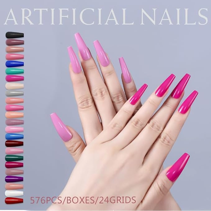 Colorful , Acrylic Fake Nails  , daily wear , DIY Nail Art , Makeupstashpk