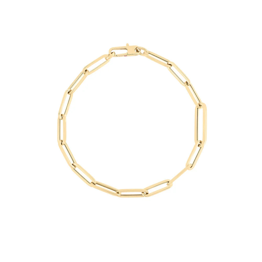 gold bracelet, gold paperclip bracelet, paperclip chain, paperclip chain bracelet, gold chain bracelet, gold link bracelet, oval link bracelet, elongated oval links, minimalist bracelet, minimalist jewelry, gold jewelry, womens bracelet, womens jewelry, chain jewelry - Makeupstashpk