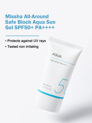 Missha All Around Safe Blocks Aqua Sun Gel SPF 50 PA+++ 50ml - Makeup Stash Pakistan