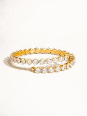 Gold plated bracelet, adjustable bracelet, cubic zirconia bracelet, women's gold bracelet, stainless steel bracelet, crystal bracelet, fashion jewelry, elegant bracelet women, zirconia jewelry, tarnish resistant bracelet, gold jewelry for women, gift for her, dainty bracelet - Makeupstashpk
