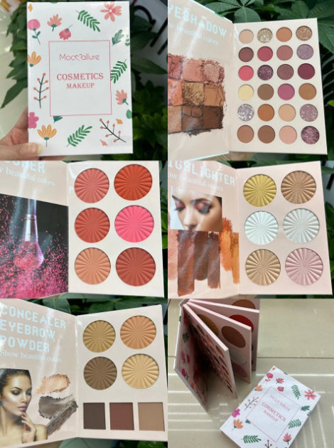 Mocallure Cosmetic Makeup 4 in 1 Book Palette – Eyeshadow, Blush, Contour & Highlighter All-in-One Kit