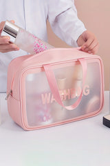 Wash Bag Transparent Waterproof PVC Travel Cosmetic,Makeup Organizer & Toiletry Pouch - Makeup stash Pakistan
