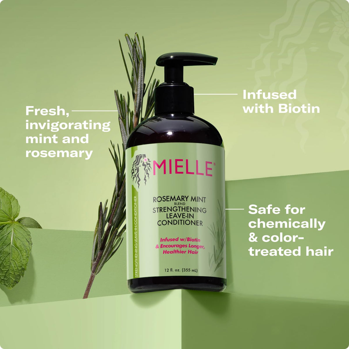 Mielle Rosemary Mint Strengthening Conditioner | Biotin-Infused Hydrating & Anti-Breakage Formula