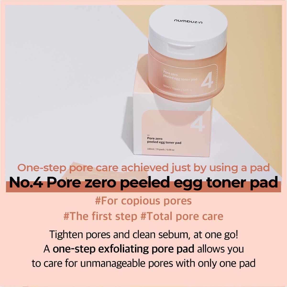 Numbuzin No.4 Pore Zero Peeled Egg Toner Pad 190ml (70 Pads) -Makeup Stash Pakistan