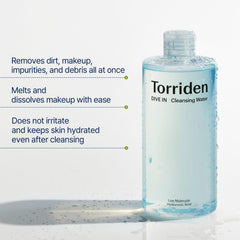 Torriden,Cleansing Water, Micellar Water Korea, Hyaluronic Acid Cleanser, Makeup Remover Water, Torriden DIVE IN Cleansing Water, Korean Skincare Cleanser, Gentle Makeup Remover - Makeupstashpk