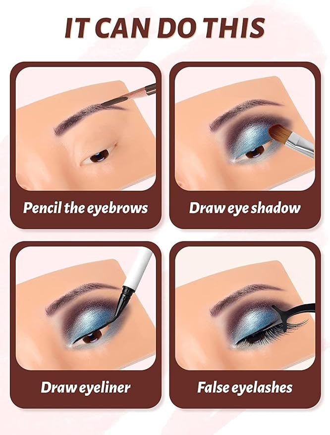 JINCHINIAO Makeup Practice Face Board,Makeup Artist,Realistic Skin Pad ,Makeup Beginner Self-taught- - Makeup Stash Pakistan