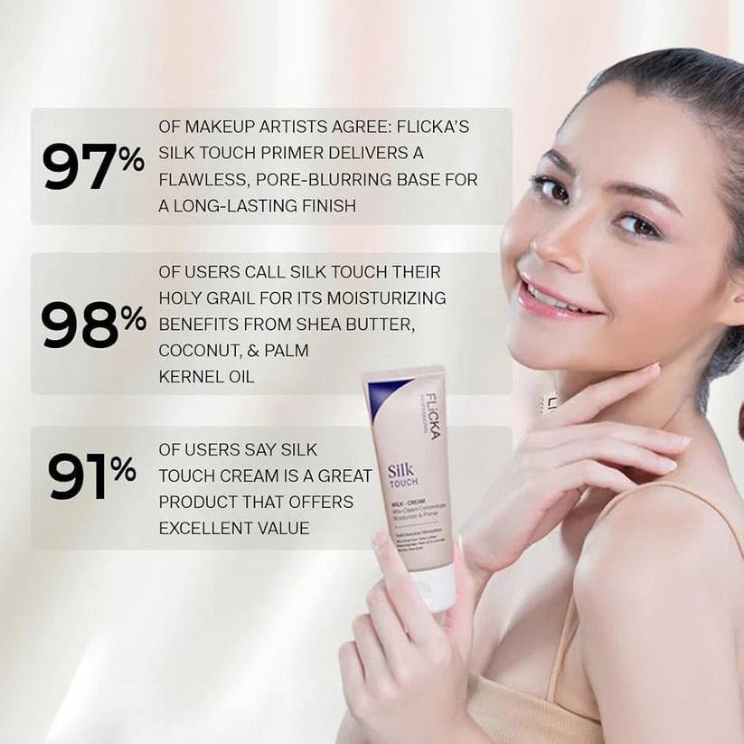 Flicka Silk Touch,3 in 1 moisturizer,face moisturizer,makeup primer,sunscreen for face,SPF moisturizer,hydrating primer,daily sunscreen,lightweight moisturizer,face primer,UV protection - Makeupstashpk