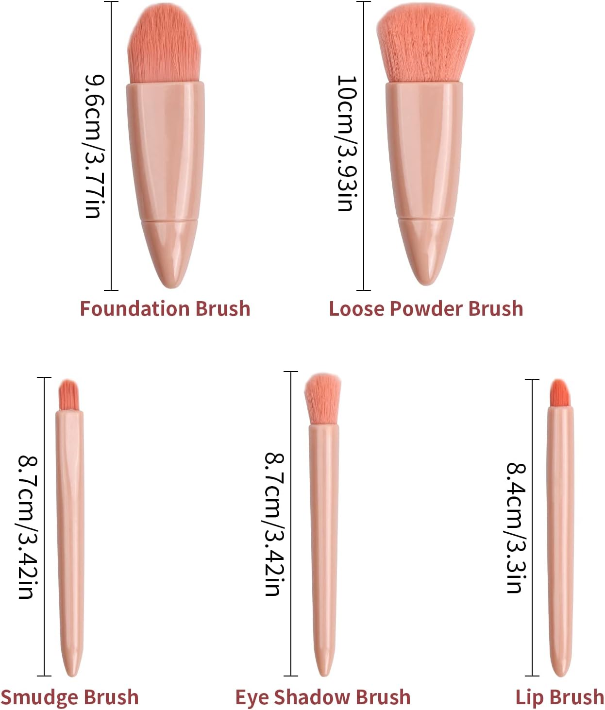 Korean makeup brush set, nude makeup brushes, 5 piece makeup brush set, professional makeup brushes, soft bristle brushes, beauty brush set, Korean beauty tools, foundation brush set, contour brush set, makeup blending brushes, travel makeup brushes - Makeupstashpk