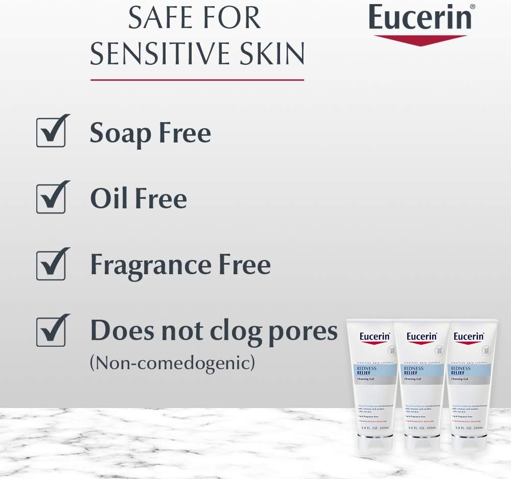 Eucerin,Skincare,Relief Face Wash,Redness Reducing,Eucerin Redness Relief,Makeupstashpk