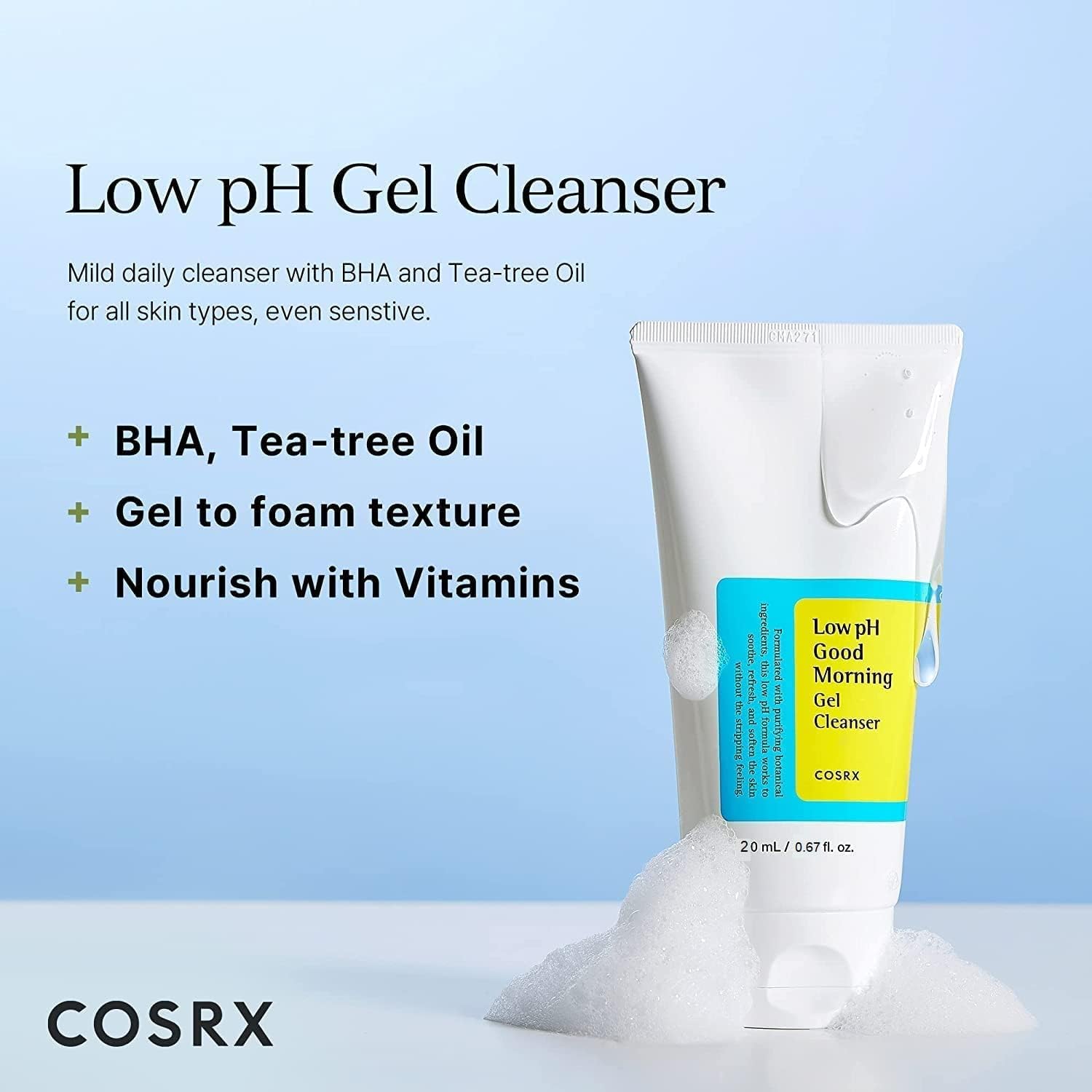 Cosrx Low pH Good Morning Gel Cleanser 20ml - Makeup Stash Pakistan