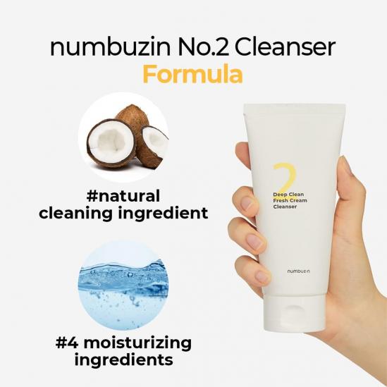 Numbuzin - No.2 Deep Clean Fresh Cream Cleanser 120ml - Makeup Stash Pakistan
