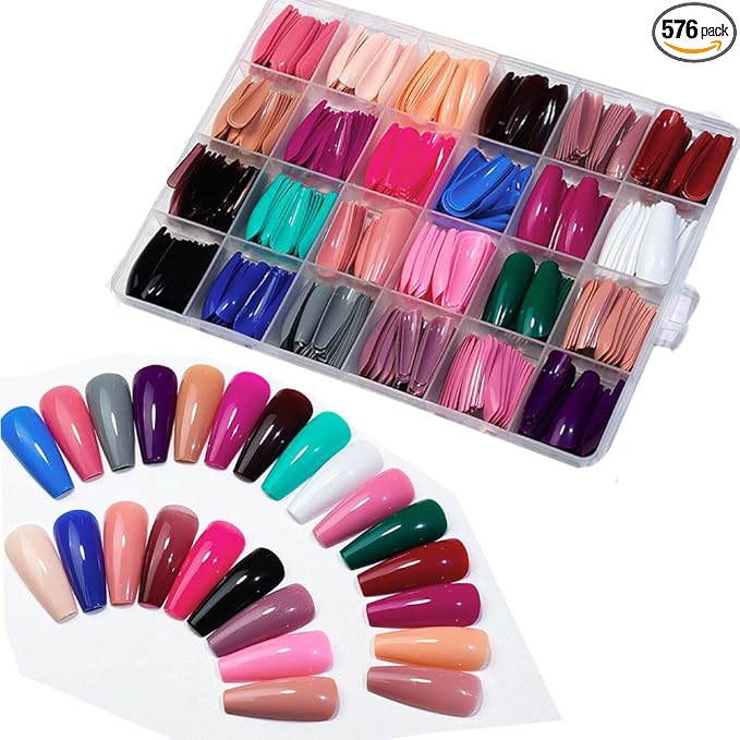 Colorful , Acrylic Fake Nails  , daily wear , DIY Nail Art , Makeupstashpk
