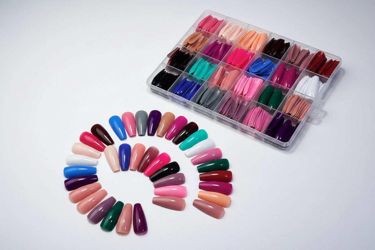 Colorful , Acrylic Fake Nails  , daily wear , DIY Nail Art , Makeupstashpk