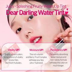 etude house water tint, red pomegranate ade, korean lip tint, deep red lip tint, long lasting lip stain, k beauty lip tint, gradient lips korea, natural lip tint, bold lip color, etude house tint - Makeup Stash Pakistan

