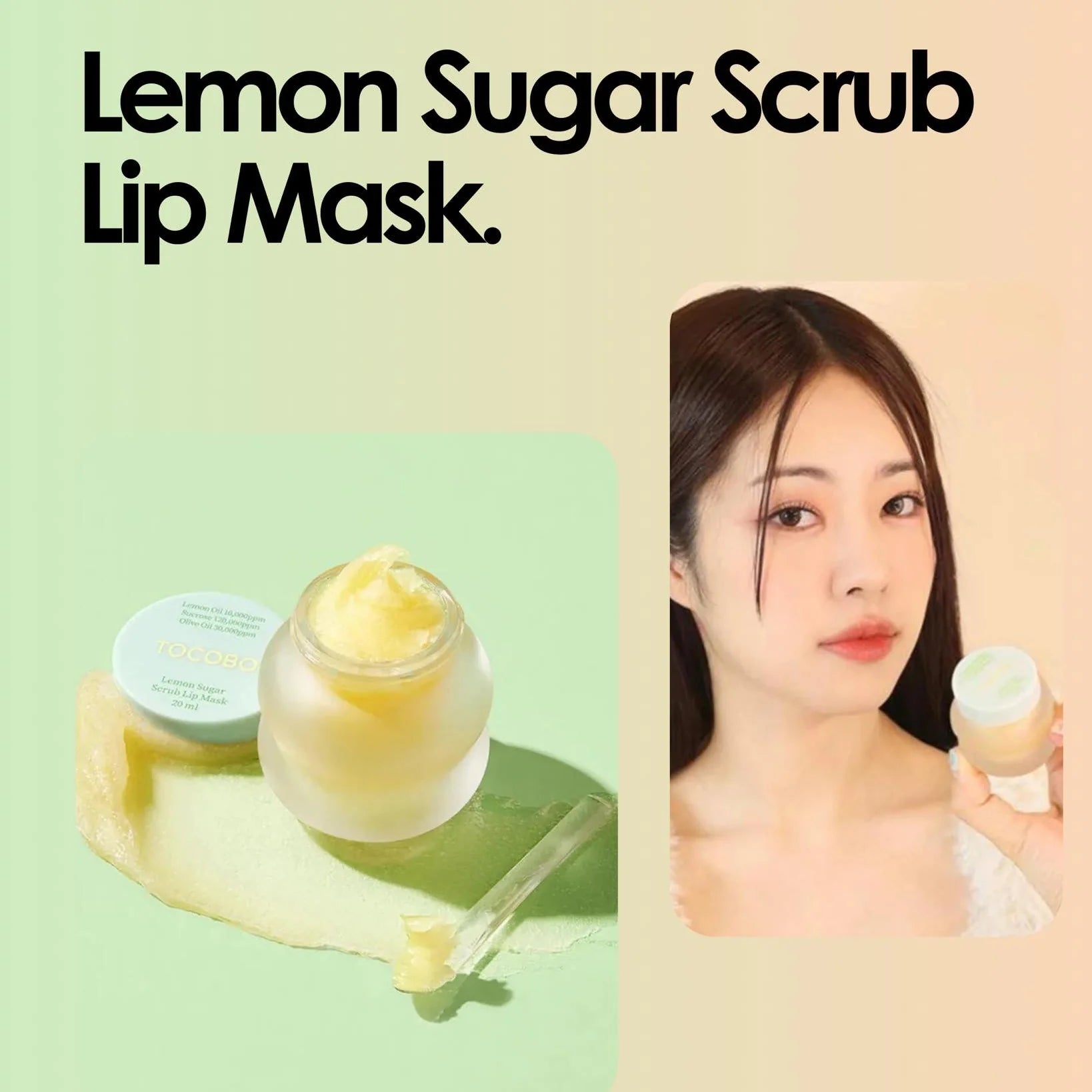 sugar lip scrub, lemon lip treatment, korean lip care, exfoliating lip mask, dry lip treatment, hydrating lip balm mask - Makeup Stash Pakistan
