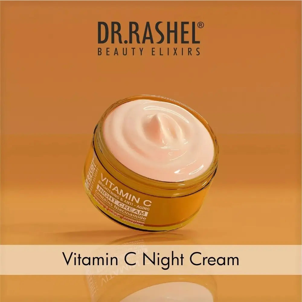 Night Cream, Brightening Night Cream, Anti-Aging Night Cream, Hydrating Night Cream, Vitamin C Skincare, Dark Spot Night Treatment, Fine Lines & Wrinkle Cream, Niacinamide Night Cream, Radiant Skin Cream, Dr Rashel Skincare, Overnight Repair Cream - Makeup Stash Pakistan