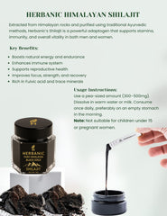 Herbanic Pure Himalayan Black Gold Shilajit 20g - Makeup Stash Pakistan