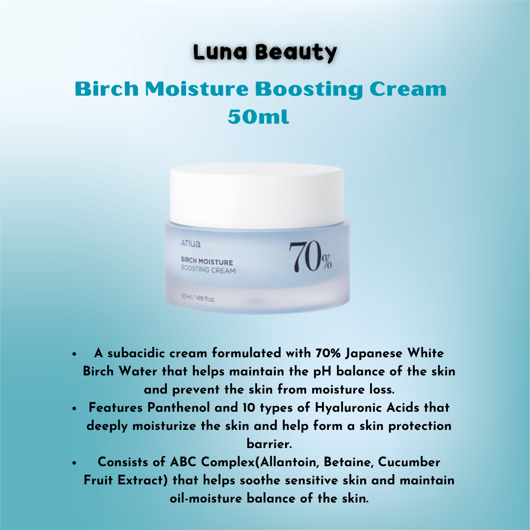 Anua - Birch Moisture Boosting Cream 50ml - Makeup Stash Pakistan