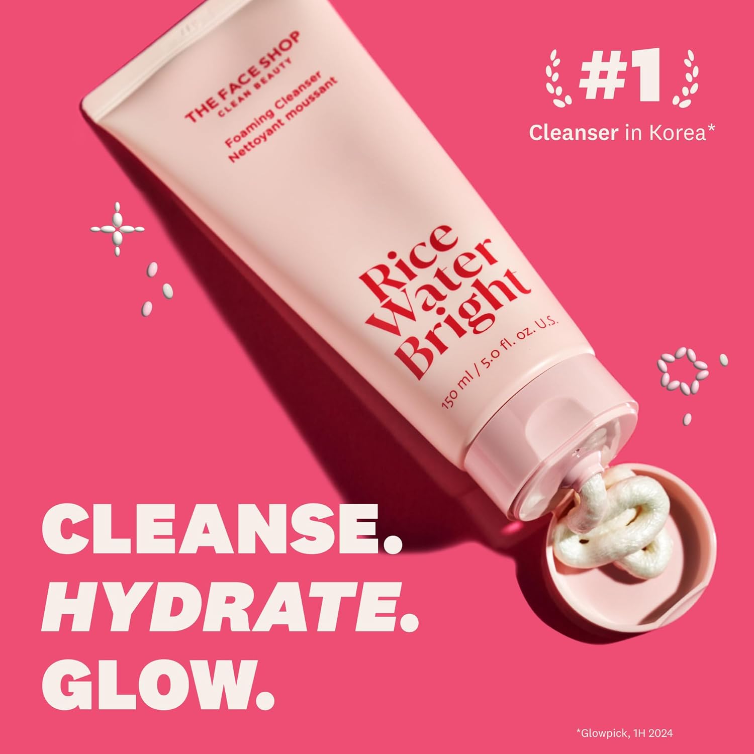 The Face Shop Rice Water Bright Cleansing Foam, Rice Water Cleanser, The Face Shop Face Wash, Korean Facial Cleanser, Brightening Face Wash, Korean Skincare Cleanser, Rice Water Skincare, Hydrating Face Cleanser, Gentle Foam Cleanser, Daily Face Wash, Korean Beauty Products, K Beauty Cleanser, Face Wash for Dull Skin - Makeupstashpk