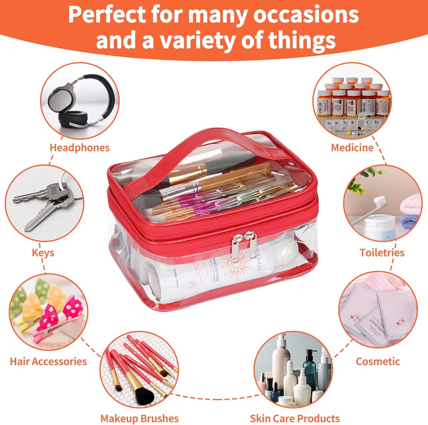  Wash Bag Cosmetic Bag PVC Travel Organizer,Toiletry,Makeup Storage Wash Case with handle - Makeup Stash Pakistan