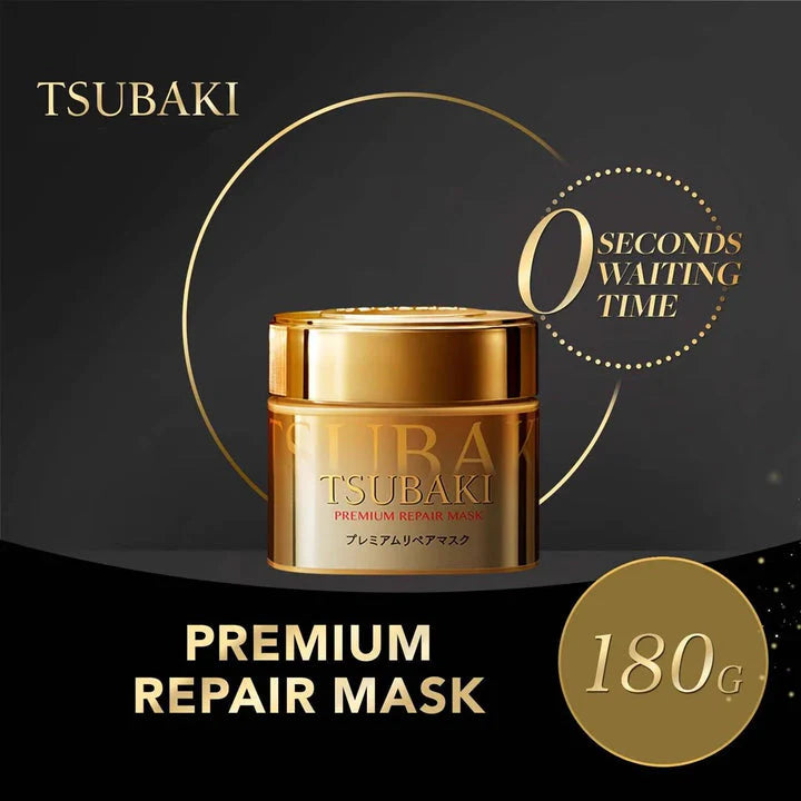 tsubaki premium repair mask, japanese hair treatment, damaged hair repair, camellia oil hair mask, deep conditioning hair mask, hair repair treatment, dry hair solution, shiny smooth hair, shiseido tsubaki 180g, intensive hair mask, frizz control treatment- Makeup Stash Pakistan