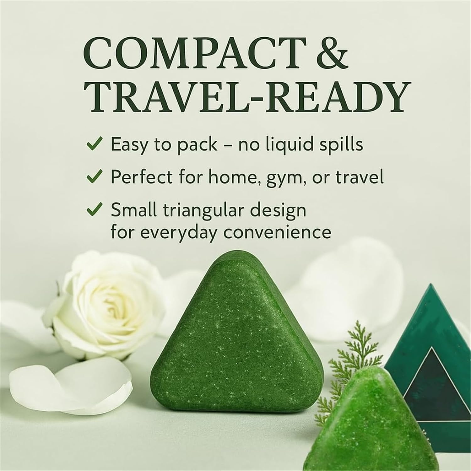 Nature Shampoo Triangle Stone, Nature Shampoo Bar, Triangle Shampoo Bar, Solid Shampoo 50g, Natural Shampoo Bar, Eco Friendly Shampoo, Travel Shampoo Bar, Hair Cleansing Bar, Solid Hair Shampoo, Natural Hair Care, Shampoo Stone - Makeupstashpk