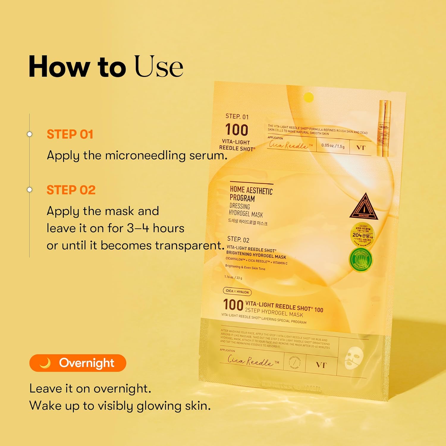 VT Hydrogel Mask, VT Reedle Shot Mask, Brightening Hydrogel Mask, Korean Glow Mask, 2 Step Mask Korea, Vita Light Mask, VT Cosmetics Mask, Glass Skin Mask Korea, Hydrating Sheet Mask, Skin Brightening Mask, Korean Skincare,Makeupstashpk