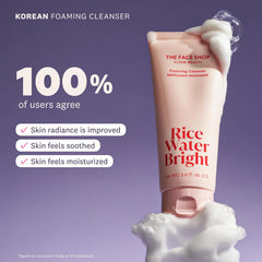 The Face Shop Rice Water Bright Cleansing Foam, Rice Water Cleanser, The Face Shop Face Wash, Korean Facial Cleanser, Brightening Face Wash, Korean Skincare Cleanser, Rice Water Skincare, Hydrating Face Cleanser, Gentle Foam Cleanser, Daily Face Wash, Korean Beauty Products, K Beauty Cleanser, Face Wash for Dull Skin - Makeupstashpk