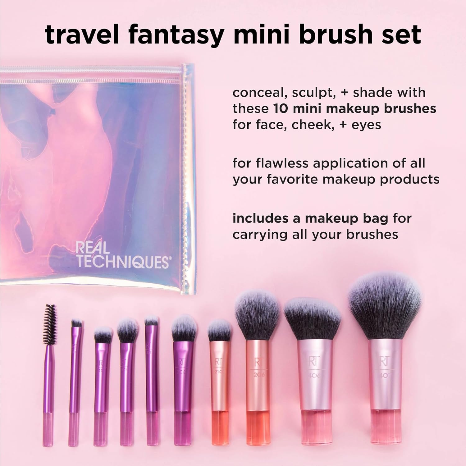 Real Techniques Travel Fantasy Mini Brush Set, (10pcs) - Makeup Stash Pakistan