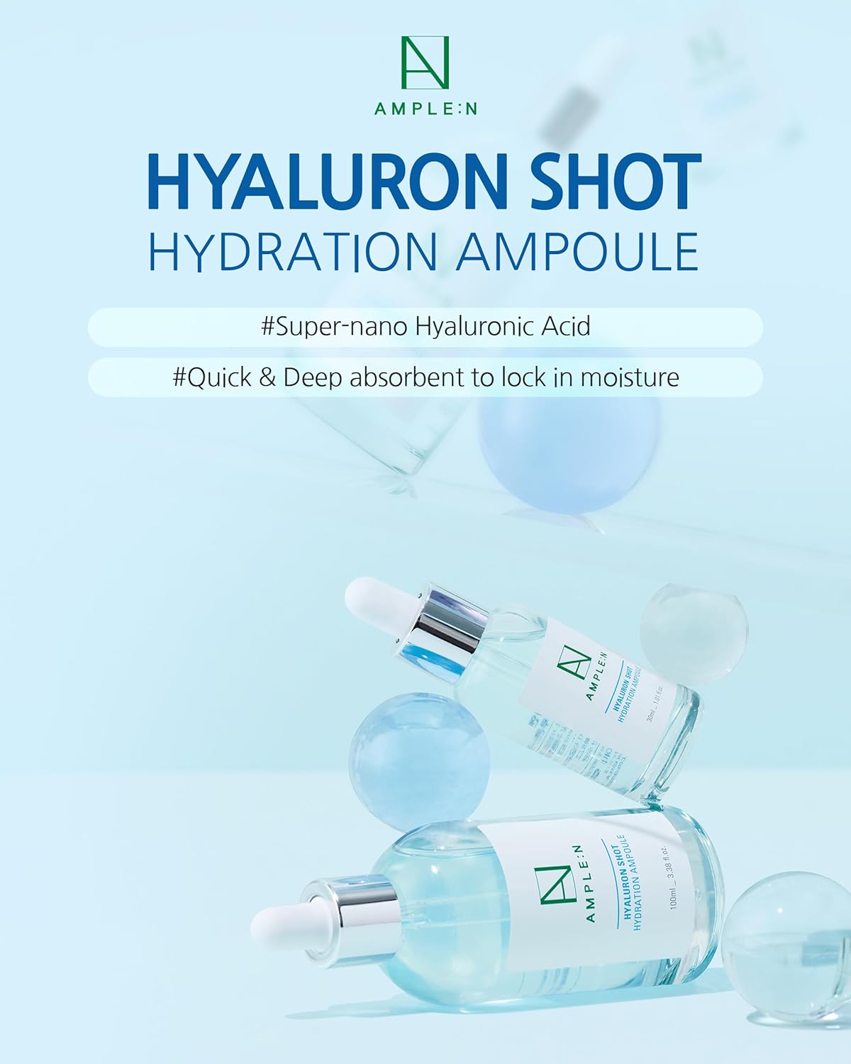 AMPLE:N,Hyaluronic Acid Serum,Plumping face serum,Dewy skin serum,Makeupstashpk