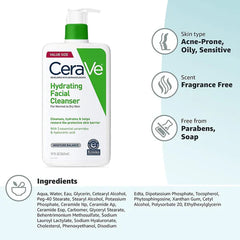 Moisturizing Face Wash, Ceramide Cleanser, Hyaluronic Acid Cleanser, Fragrance-Free Face Wash, Normal to Dry Skin Cleanser, Gentle Facial Cleanser, Dermatologist Recommended, Hydrating Skin Care , Makeupstashpk
