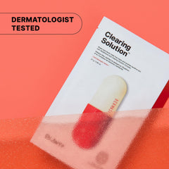 Dr. Jart+, clearing sheet mask, acne face mask Korea, pore cleansing mask, oily skin sheet mask, blemish control mask, Korean skincare acne treatment, microfiber sheet mask