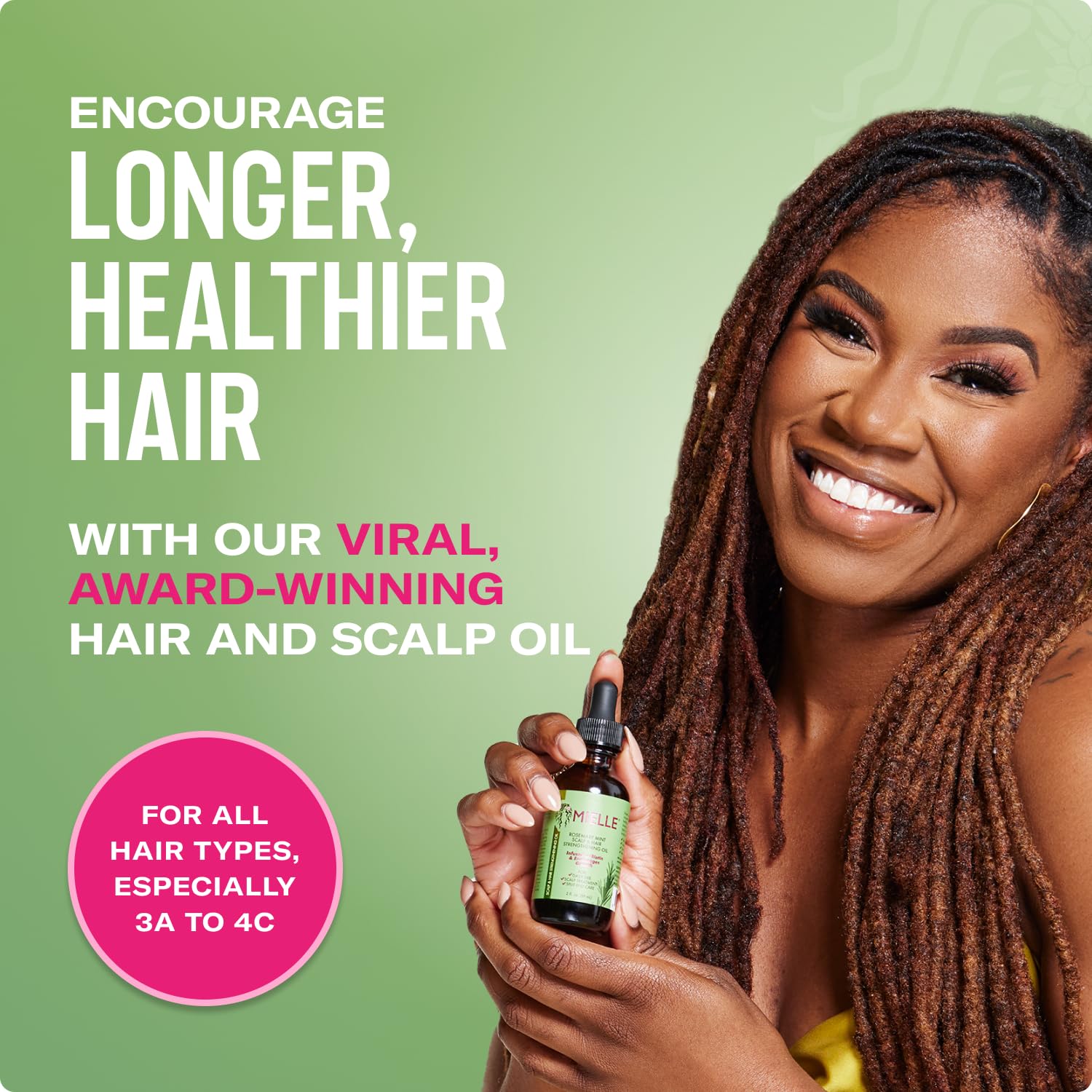 Mielle,Hair Oil,Strong Hairs,Rosemary Oil,Natural Essential Oils,Strengthening Oil,Makeupstashpk