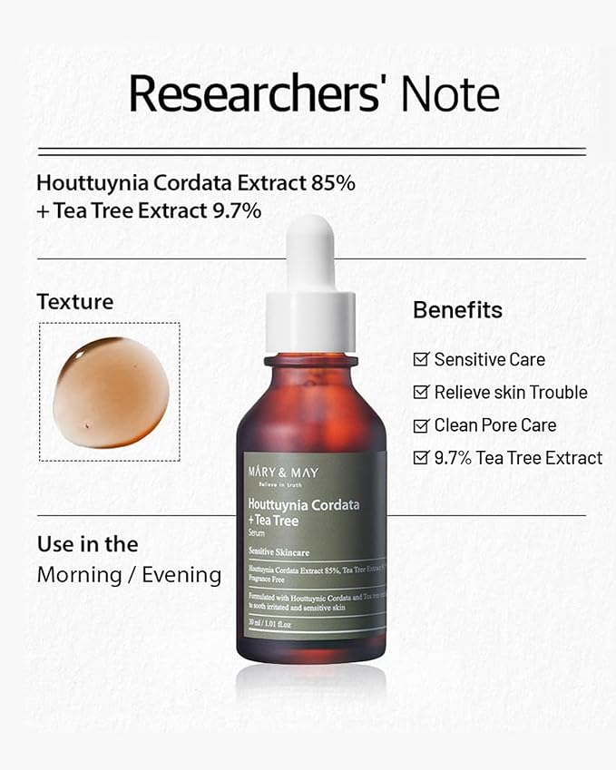 Mary & May - Houttuynia Cordata +Tea Tree Serum 30ml - Makeup Stash Pakistan