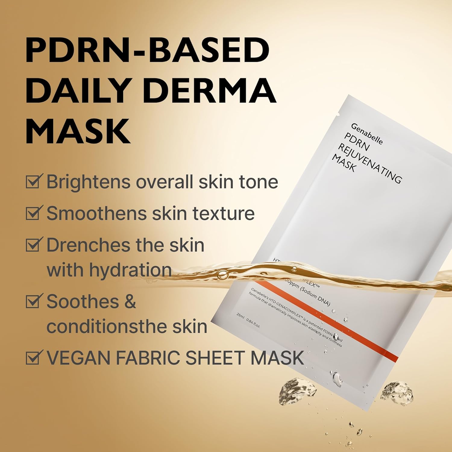 Genabelle PDRN mask, hydrating sheet mask, skin repair mask, Korean sheet mask, glow boosting mask, anti aging face mask, PDRN skincare, best hydrating face mask, Makeupstashpk