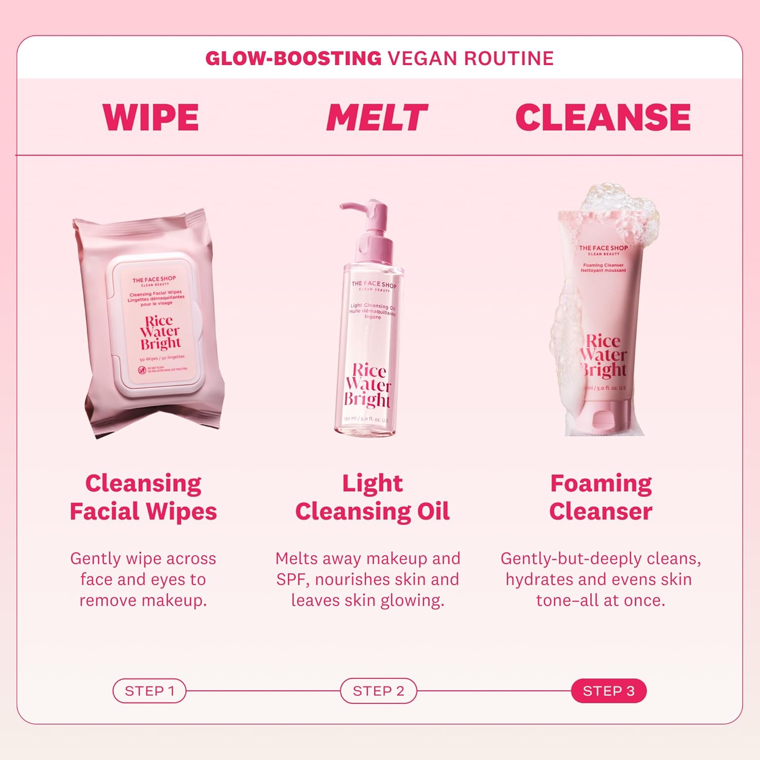 The Face Shop Rice Water Bright Cleansing Foam, Rice Water Cleanser, The Face Shop Face Wash, Korean Facial Cleanser, Brightening Face Wash, Korean Skincare Cleanser, Rice Water Skincare, Hydrating Face Cleanser, Gentle Foam Cleanser, Daily Face Wash, Korean Beauty Products, K Beauty Cleanser, Face Wash for Dull Skin - Makeupstashpk