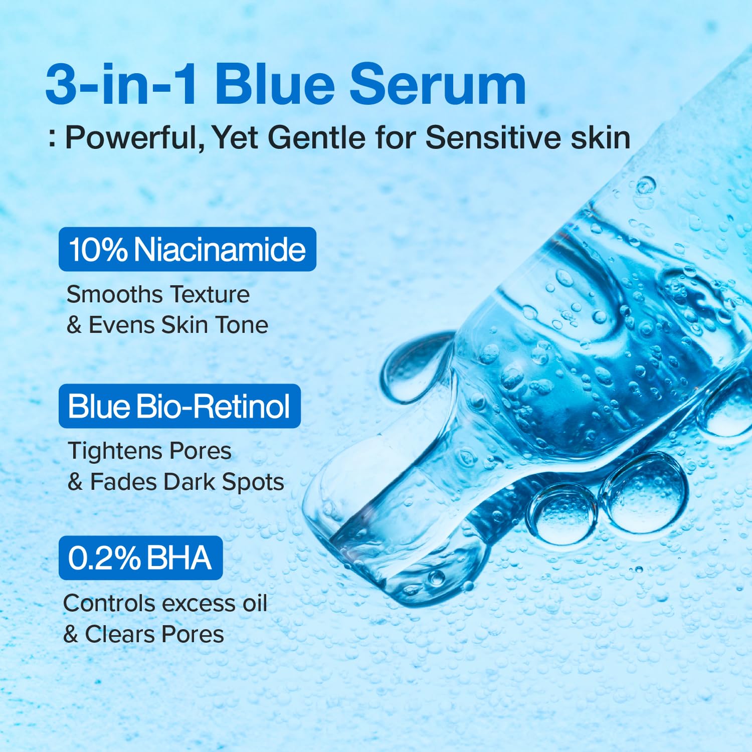 Numbuzin - No.3 Blue Bio-Retinol Pore Refining Serum 30ml - Makeup Stash Pakistan