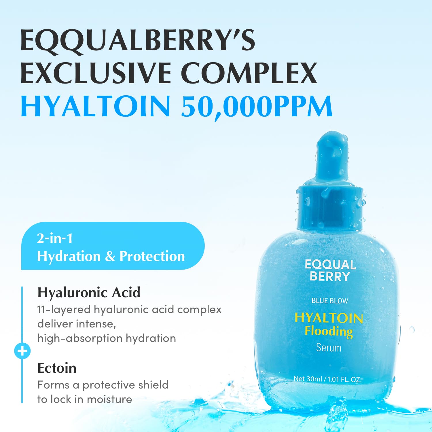 Eqqualberry serum, hyaluronic acid serum, hydrating flooding serum, moisture boost serum, skin barrier repair serum, deep hydration skincare, Korean hydrating serum,Makeupstashpk